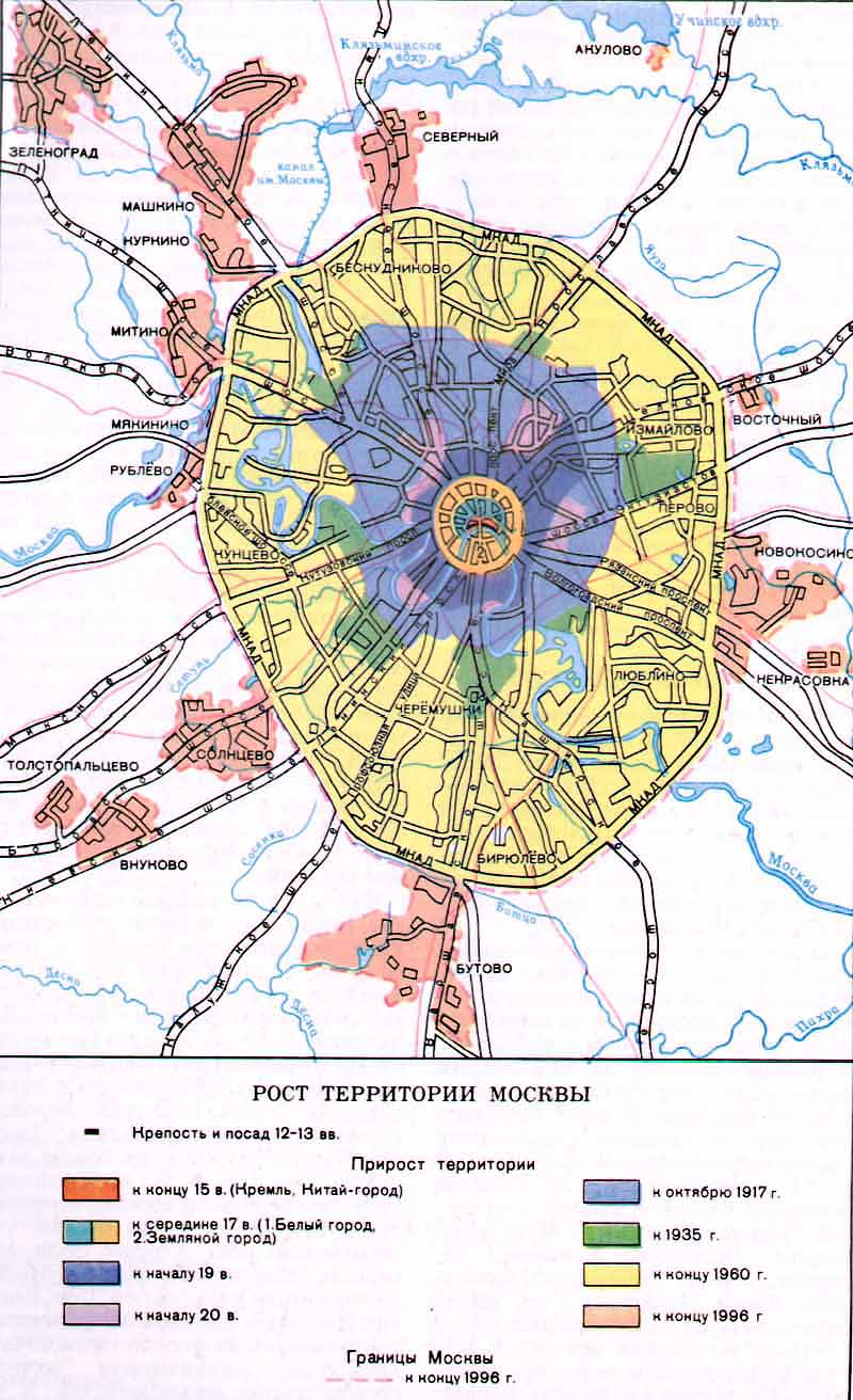 карта москвы в разные годы